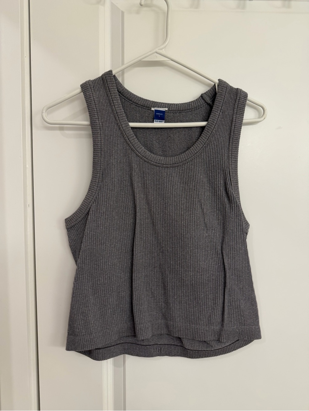 Old Navy Ribbed Scoop Neck Tank Top - Charcoal Gray